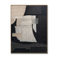 Set of 2 Oil Painting Canvas Wall Art Contemporary Paintings Art Abstract Tranquility Black and White Wall Decor for Hotel