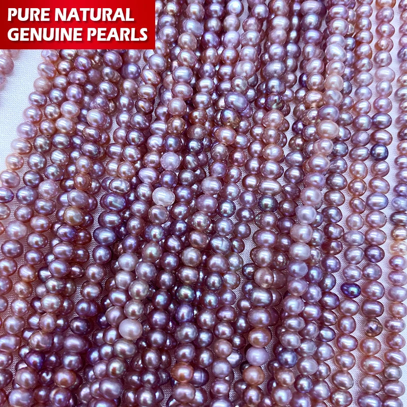 Wholesale AAA Grade NGTC Certified Natural Freshwater Purple Pearls Loose Potato Shape 3-3.5mm Jewelry Making Muses Jewels Zhuji