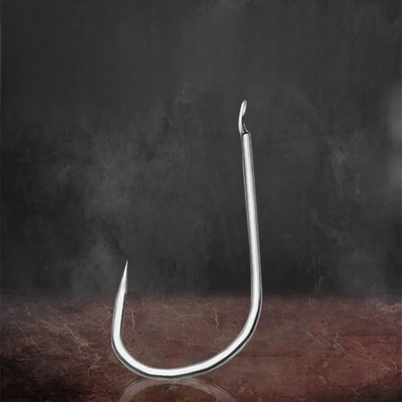 100pcs High Carbon Stainless Steel Barbless Hooks Carp Fishing Jig Worm Hooks