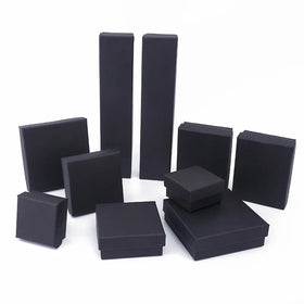 Manufacturers Sell Jewelry Box Black Kraft Paper Ring Earrings Bracelet Necklace Jewelry Packing Box Jewel Boxes