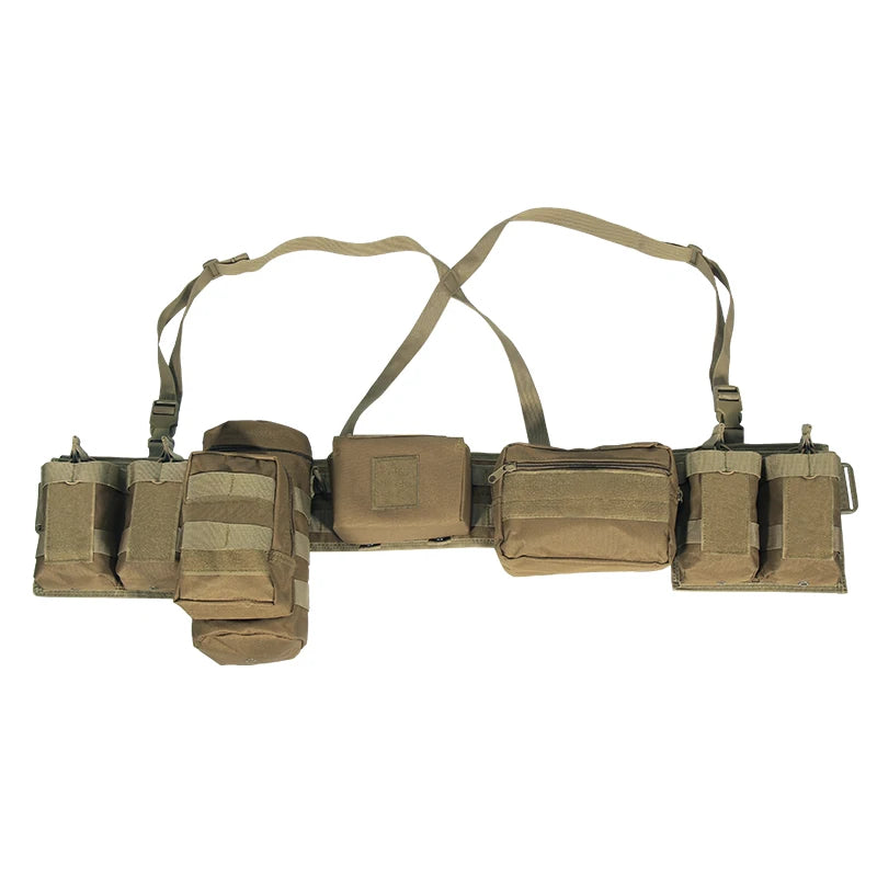 YAKEDA Heavy-Duty Field Tactical Vest Operator Load Bearing Coyote Tactical Chest Rig Range Belt Personal Defense Equipment