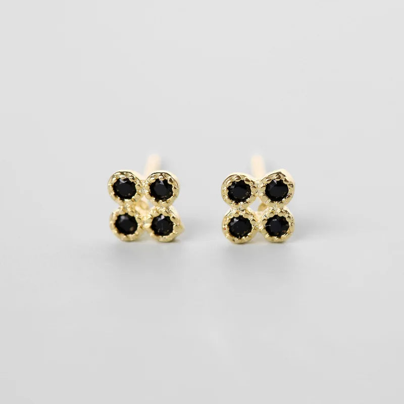 Korean Version 925 Sterling Silver Gold Fashion Earrings Zircon Personality  Stud Earring 2021 Trend Jewelry
