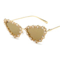 Euro Frame 2023 Women Rhinestone Sunglasses Metal Cut Rimless Sunglasses Men Luxury With Diamonds Cat Eye Silver Glasses