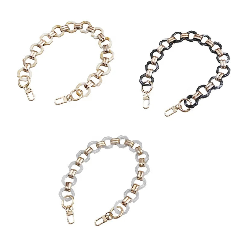 Transparent 40cm 120cm Shoulder Clutch Thick  Resin Plastic Acrylic Oval Links Handle Chains Handles for Handbags