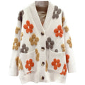2023 Spring and Autumn Fashion New Cardigan Jacket Women's Knitted Long-sleeved V-neck Sweater