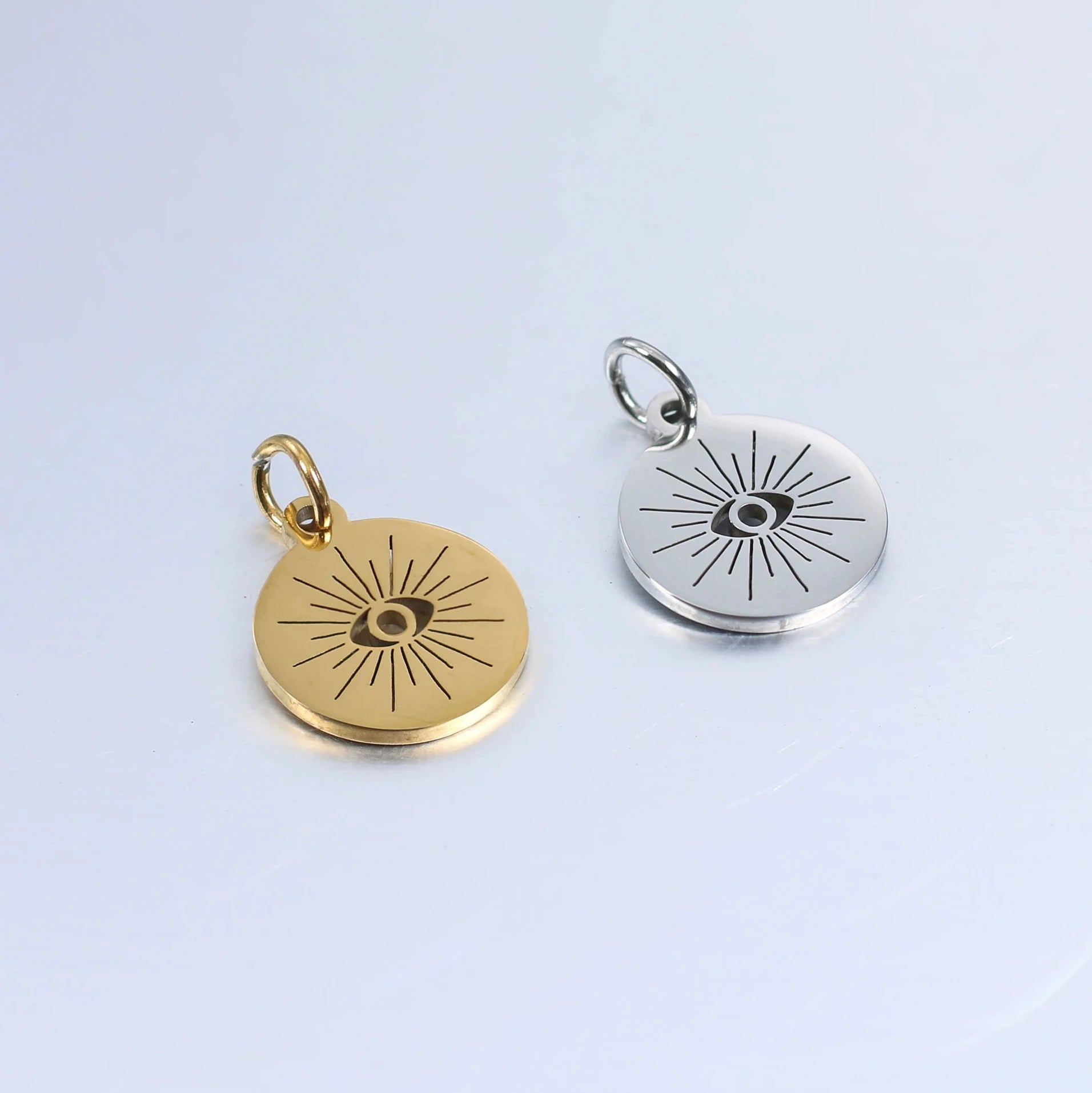 Newest Design 304 Stainless Steel Charms Hollow Eye Pendant Accessories for Bracelet Jewelry Making