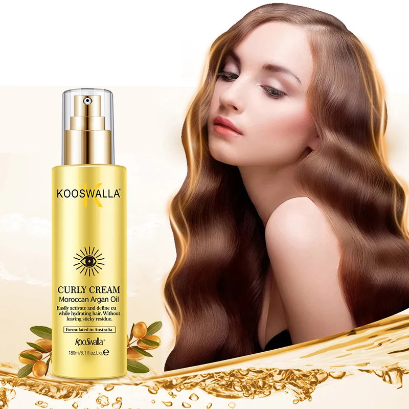 Premium Grade Kooswalla Rich in Vitamin Moisturizer Argan Oil Curly Cream Suitable for Curl Hair