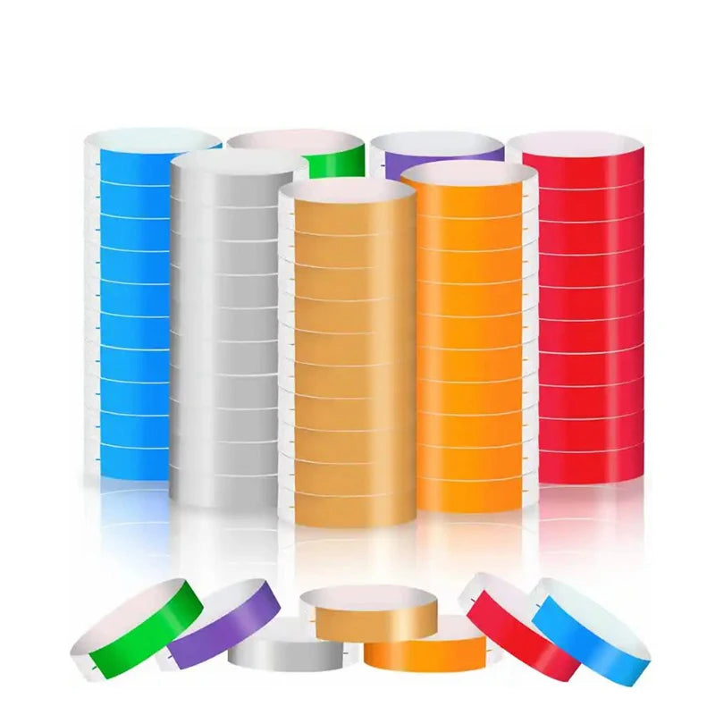 Custom logo Disposable Paper Wristbands Adhesive Bracelet for Event Party