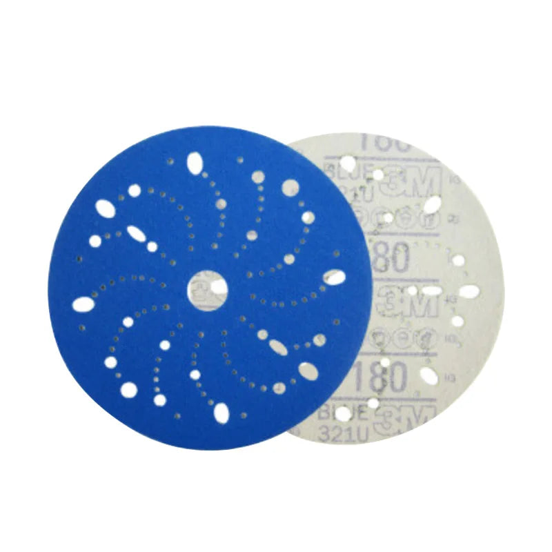 3M 150mm Blue Multi-Hole Round Sanding Discs Electric Sander Disk Hook Loop with OEM Support for Car Sandpaper Pads