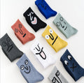New Design Funny Emotion Face Cartoon Cute Pattern Crew Socks Cotton Socks for Men Women