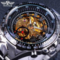Winner Classic Series Golden Movement Steel Mens Man Wrist Watch Mechanical Top Brand Luxury Fashion Automatic Watches