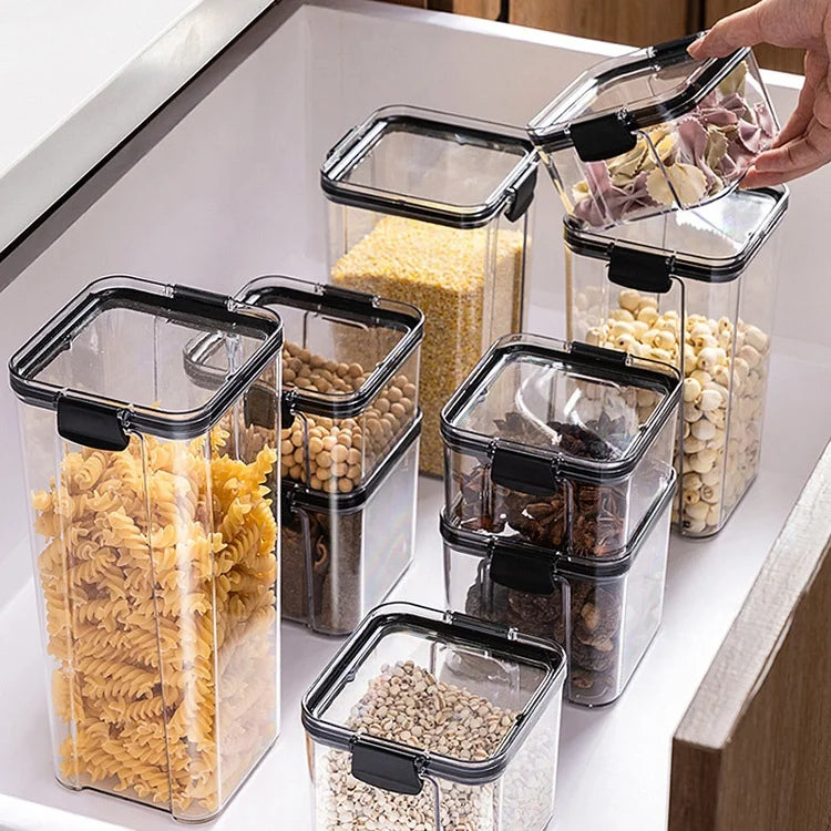 Square Rectangle Stackable Food Storage Jars Refrigerator Container Food Storage Box Kitchenware Organizer