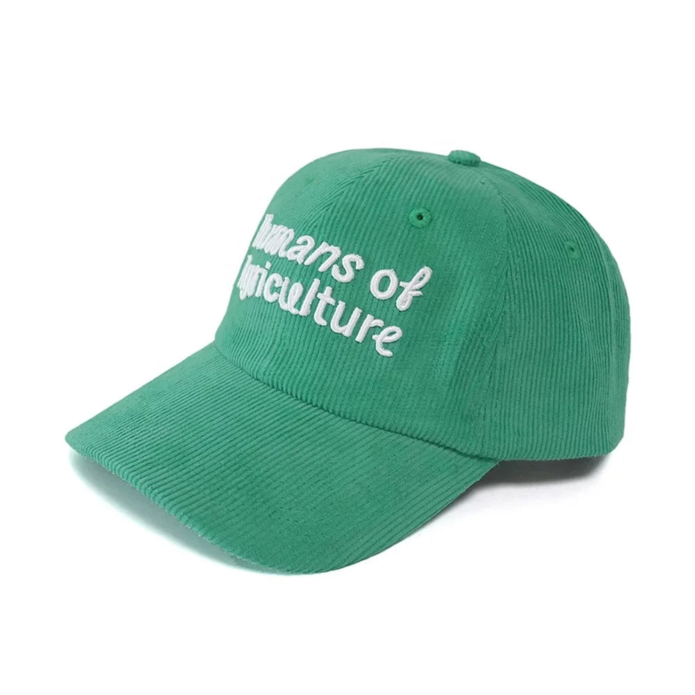 Wholesales Medium Profile 6 Panel Cap Men Women Fashion Dad Hats With logo Curved Brim Embroidery Corduroy Baseball Caps Hat