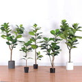 Artificial Plant Plastic Fiddle Leaf Fig Plant Natural Artificial Ficus Trees Potted Green Plants Artificial Bonsai for Decorate MegaBDM