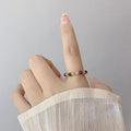 14K Gold Wire Wrapped Tourmaline Beads Natural Crystal Adjustable Rings for Women Luxury Imitation Tourmaline Ring