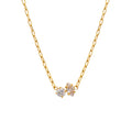 New Trend316L Stainless Steel Pendant Necklace Trendy Marquise and Round Zirconia with Wide Link Chain in Necklace for Women