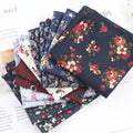 Men's Wedding Accessories Printed Cotton Jacquard Floral Handkerchief Fashionable Flower Pocket Square Hanky