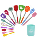 Silicone Cooking Baking Kitchen Utensil Set BFJM212 for Nonstick Cookware Spatula Spoon Whisk