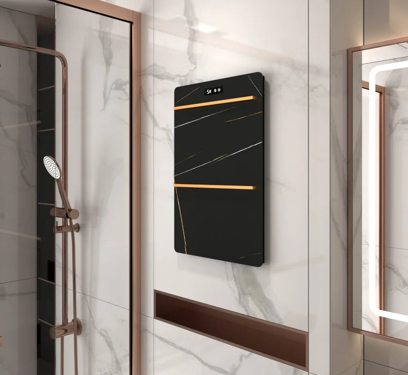 USA Plug in Towel Warmer for Bathroom Black Electric Towel Heater
