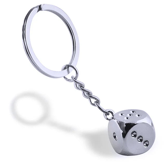 Hot Selling 3D Zinc Alloy Dice Shape Custom UV Printing Promotion Gift Keychain MegaBDM