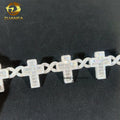 GRA Certificate 925 Silver Hip Hop Jewelry Iced Out VVS Moissanite Diamond Infinity Cross Bracelet