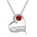 RisingMoon Romantic Diamond Necklace Crystal Pendant Silver Necklace Heart Love Mom Jewelry for Mothers Day Gifts