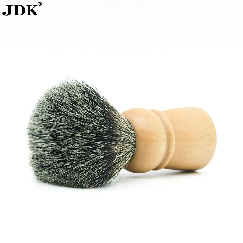 China Made Hot Sale Solid Wooden Handle Synthetic Nylon Hair Shaving Brush Beard Brush