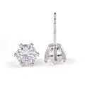 Luxury Jewelry Trendy Fine Jewelry 925 Sterling Silver Classic 6 Prongs Moissanite Earrings Studs With Certificate D Color VVS1