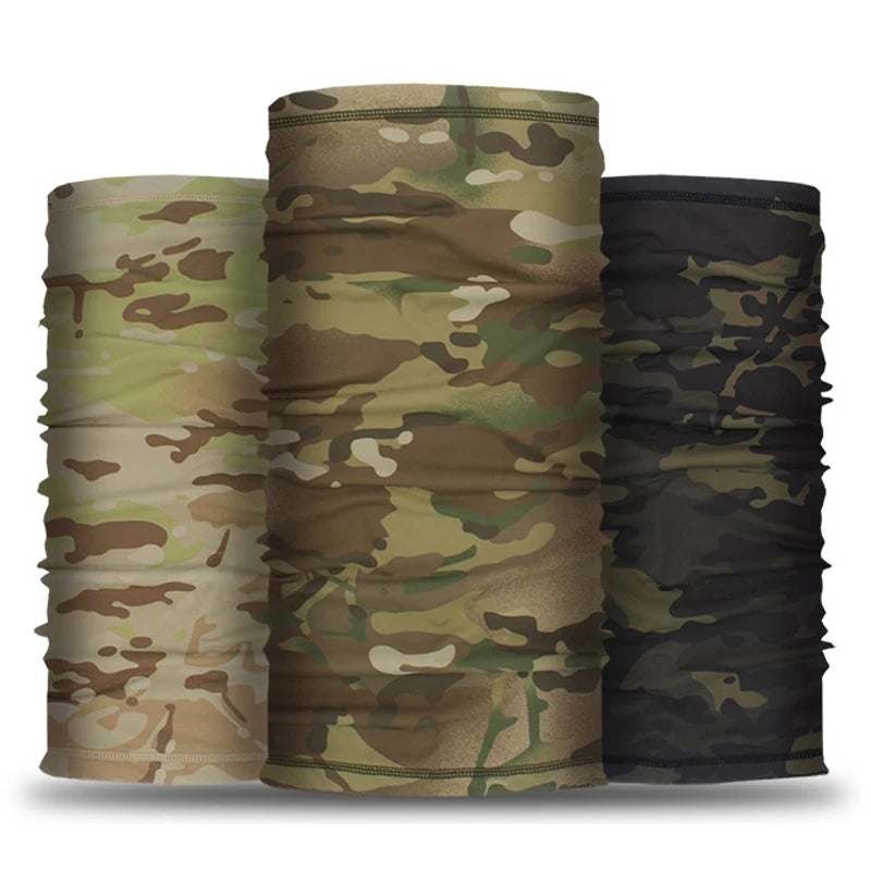 Outdoor Summer Ice Silk Cooling Sports Camouflage Cycling Quick Drying UV Sun Protection Nylon Camo Neck Gaiter Scarf Bandana