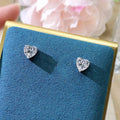 CAOSHI 7 Colors Cute Ear Studs Silver Color Love Colorful Tiny Small Heart Zircon Men Women Stud Earrings