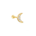 Mini Moon Crescent Dainty 925 Sterling Silver Stud Earring Fashion Jewelry Wholesale