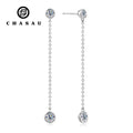 GRA Certificated 5mm Each 6.5mm&4.0mm 925 Sterling Silver Symmetric Chain Hypoallergenic Moissanite Ear Stud Earrings for Women
