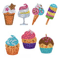 ICE Cream & Cake Stickers Diamond Painting Stickers Kit for Kids Cartoon 5D Diamond Art Stickers by Numbers Kits