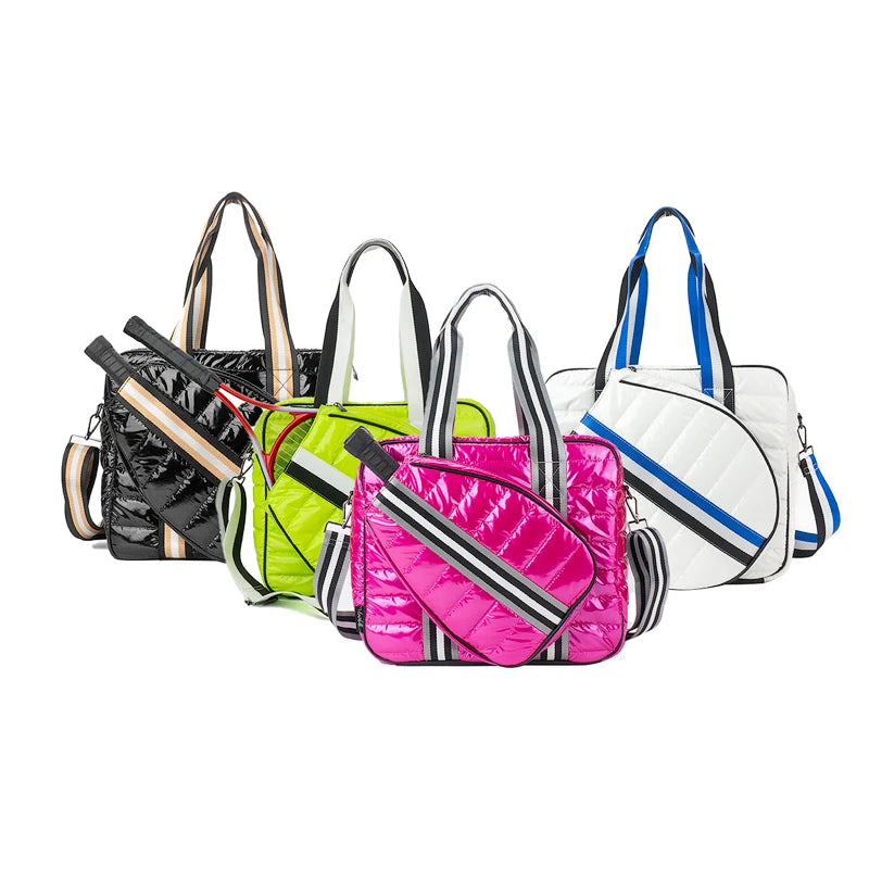 Sporty Spice Pickleball Bag Adjustable Pickleball Sling Bag for Women Men Tennis Pickleball Puffer Paddle Carry Tote Bag