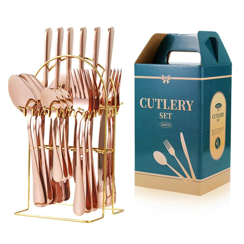 Tableware Knife Fork Spoon 24-piece Set 1010 Western Tableware Set