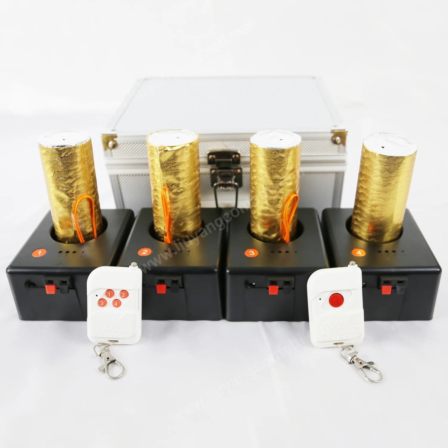 2024 Remote Control 4 Cues China Pyrotechnics Cold Fire Fountain Fireworks Firing System for Wedding Decoration