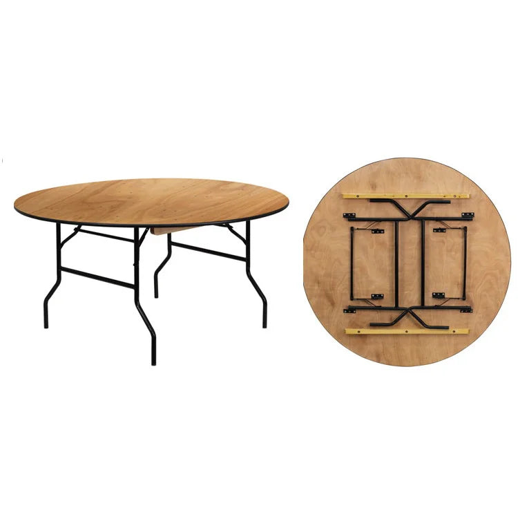 Wholesales Cheap Wedding Party Outdoor Banquet Table Wood Round Folding Chair Table