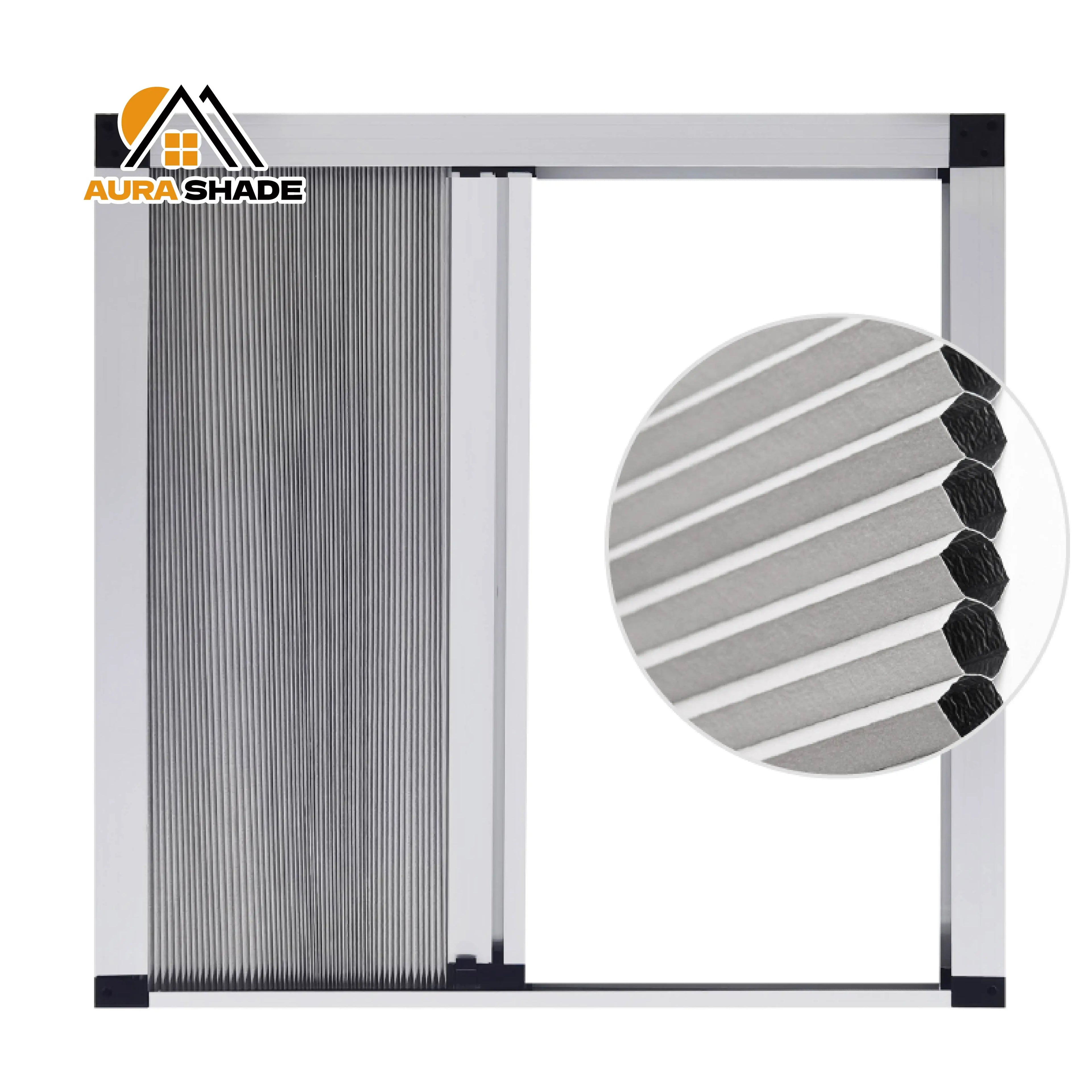 Smart Cellular Honeycomb Blinds for Bedrooms Living Rooms Study Rooms-Top Bottom Design Electric Format Built-in Installation