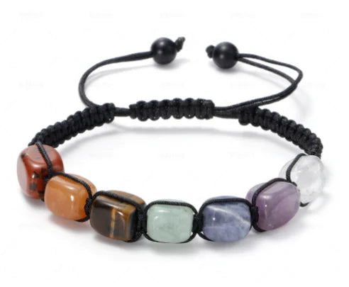 Fashion Natural Tiger Eye Stone Old Topaz Agate Colored Beaded Men's Women's Woven Crystal Bracelet Zhejiang China Colorful