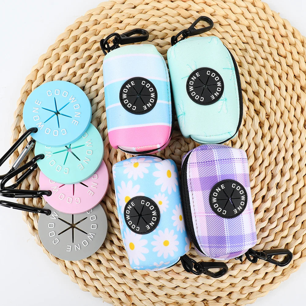 Hands Free Pet Waste Bag Carrier Dog Poop Bags Holder Dog Poop Bags with Dispenser and Leash Clip Dog Waste Bag Holder