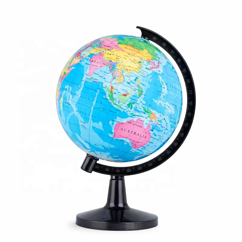 Plastic Physical Political Globe with 1:130000000 Scale School Use Fur Design