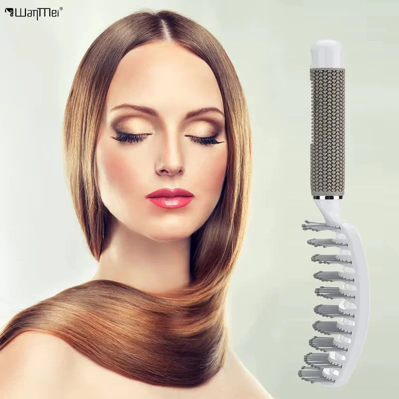 Wanmei Salon Hairdressing Plastic Handle Magic Hollow Design Spare Ribs Detangling Comb