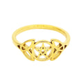 Gothic Punk Occult Witchy Jewelry Gold Hollow Stainless Steel Wiccan Pentacle Ring Women Celtics Knot Ring Goth Accessories