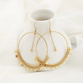 Stainless Steel Hoop Earrings 14K Gold Color Earrings Self Piercing Earrings