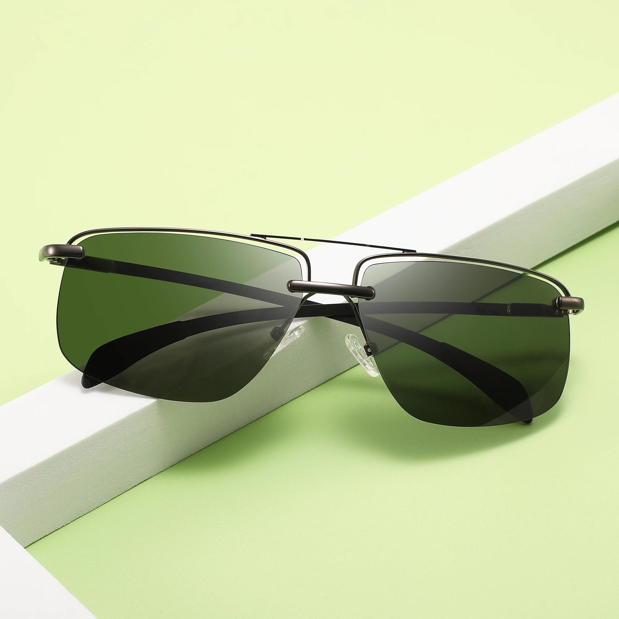 CONCHEN Luxury New Design Sunglasses Custom logo Women Men Metal Sun Shades Rectangle Frame Polarized Sunglasses