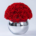 Luxury Floral Dome Silver Electroplate Glass Vase Eternal Forever Eternity Rose Preserved Flower for Wedding Valentine's Day