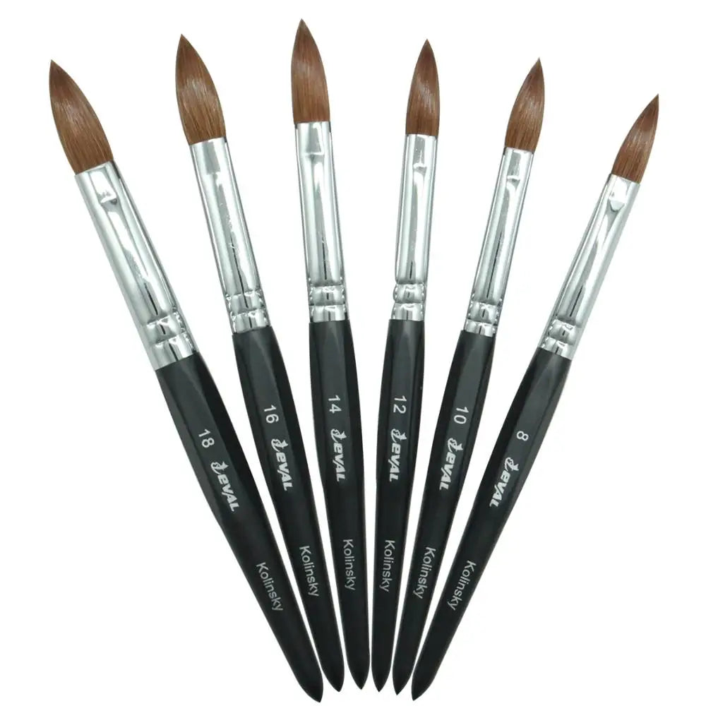 Eval Six Angles 100% Kolinsky Sable Hair Brushes Acrylic Nail Brush Professional UV GEL Nail Manicure Powder Pedicure Art Tools