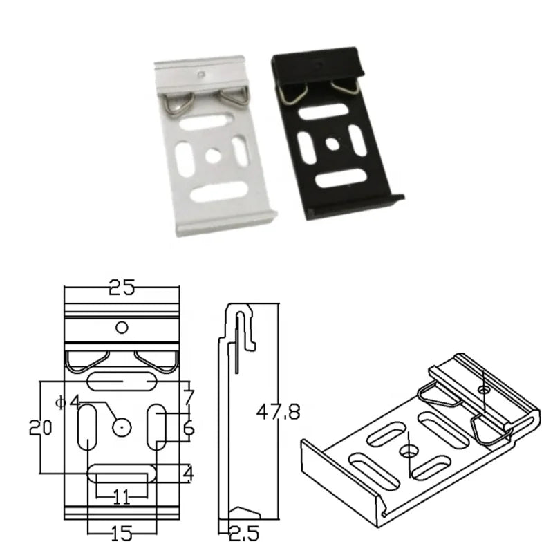 Aluminum Alloy 25 Wide Long Hole Guide Rail Buckle Switch Guide Rail Buckle Electrical Guide Rail Buckle
