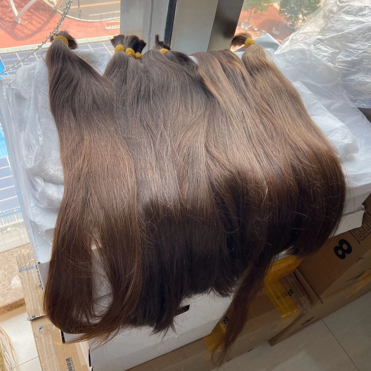 Virgin Color Raw Material Light Brown Hair 100% Unprocessed Virgin European Hair Bulk