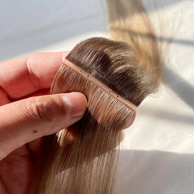 Pu Skin Weft Twin Tab Weft Double Drawn Raw Hair Extensions Virgin Silicone Micro Weft Nano Bead Human Hair Extensions